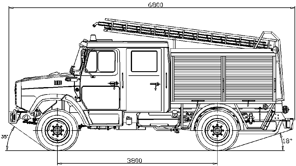 Пожарный зил рисунок