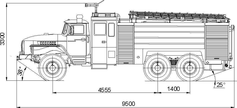 Чертеж автомобиля урал